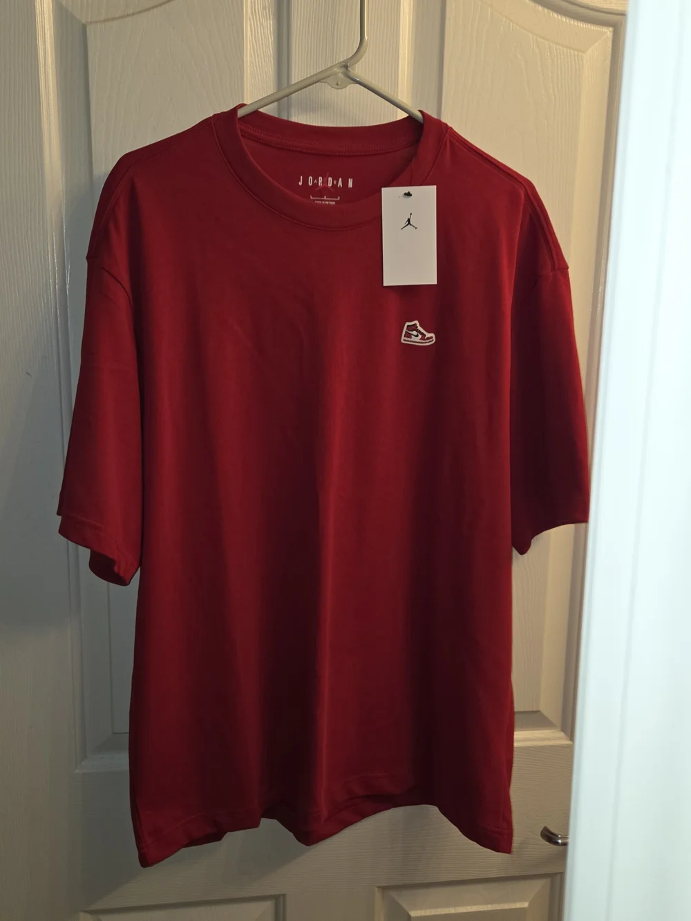 Red Jordan Brand Nike Sneaker Patch T-Shirt Large NWT